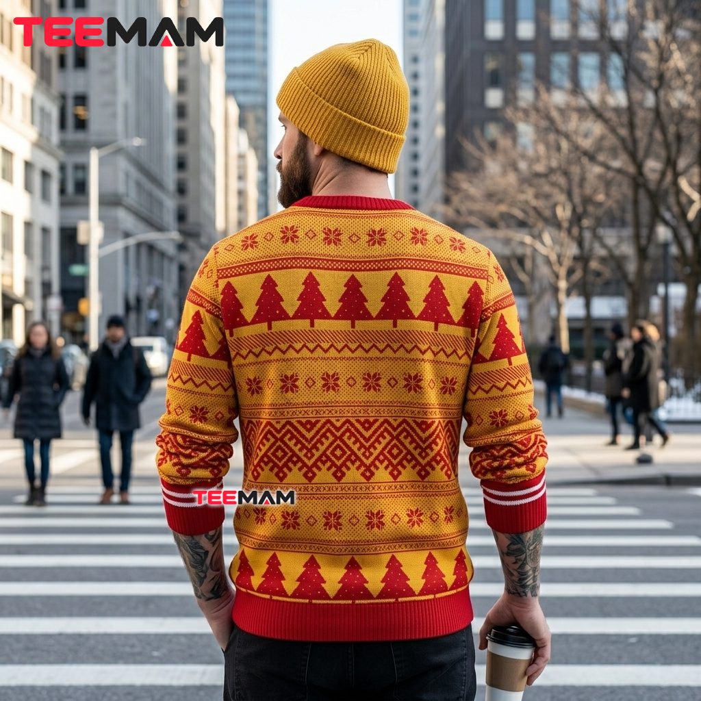 Kansas City Chiefs Christmas Ugly Sweater Minions Wreath Design Version 3 Kansas City Chiefs Christmas Ugly Sweater Minions Wreath Design Version 3