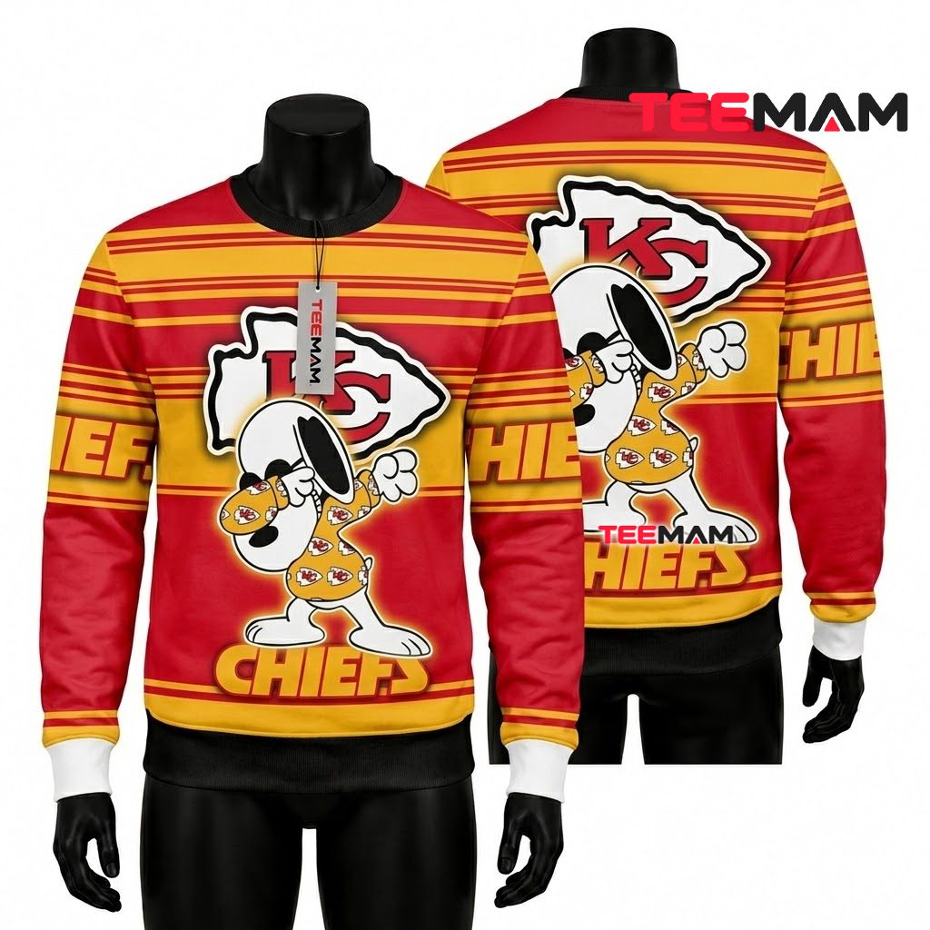 Kansas City Chiefs Christmas Ugly Sweater Warrior Mascot Running Design Kansas City Chiefs Christmas Ugly Sweater Warrior Mascot Running Design