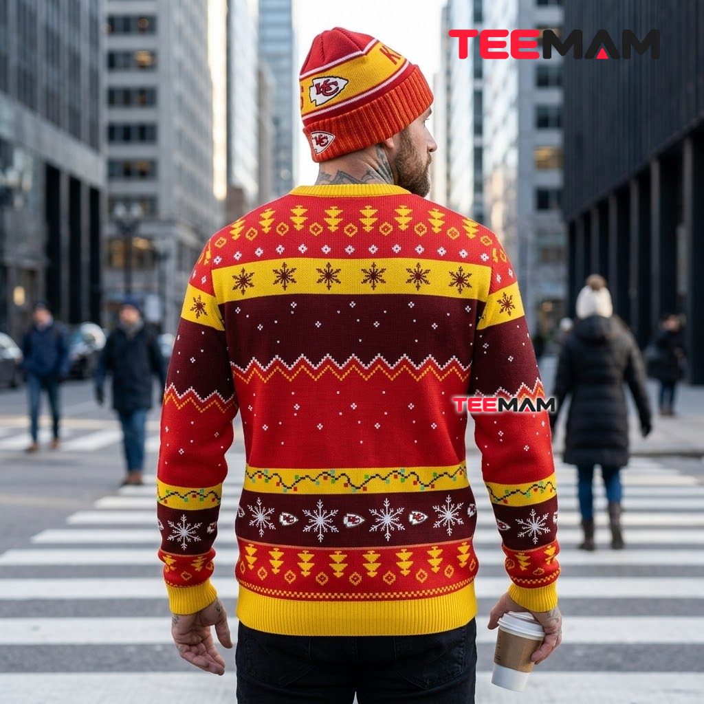 Kansas City Chiefs Ugly Christmas Sweater Dabbing Santa Gift Design Version 3 Kansas City Chiefs Ugly Christmas Sweater Dabbing Santa Gift Design Version 3