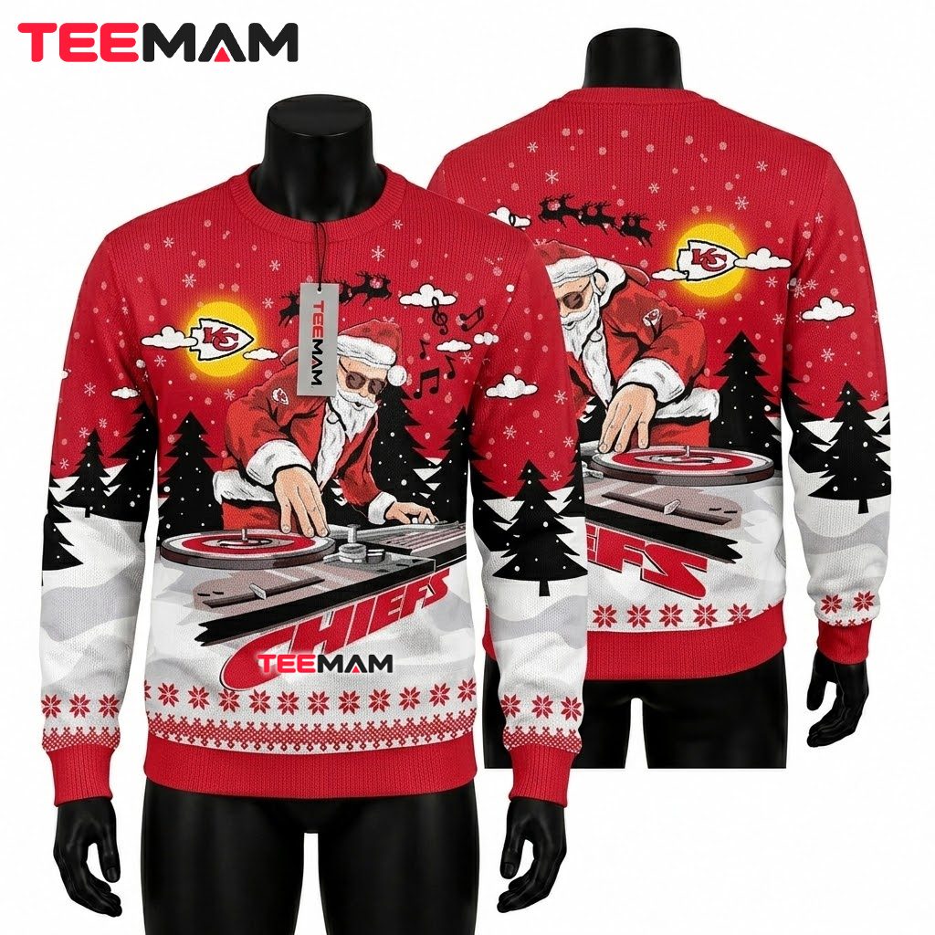 Kansas City Chiefs Ugly Christmas Sweater Grateful Dead Skull Design Kansas City Chiefs Ugly Christmas Sweater Grateful Dead Skull Design