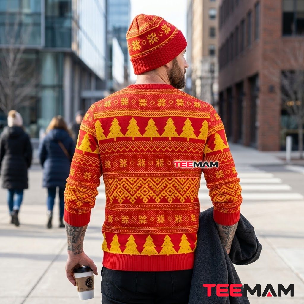 Kansas City Chiefs Ugly Christmas Sweater Peanuts Gang Wreath Design Version 3 Kansas City Chiefs Ugly Christmas Sweater Peanuts Gang Wreath Design Version 3