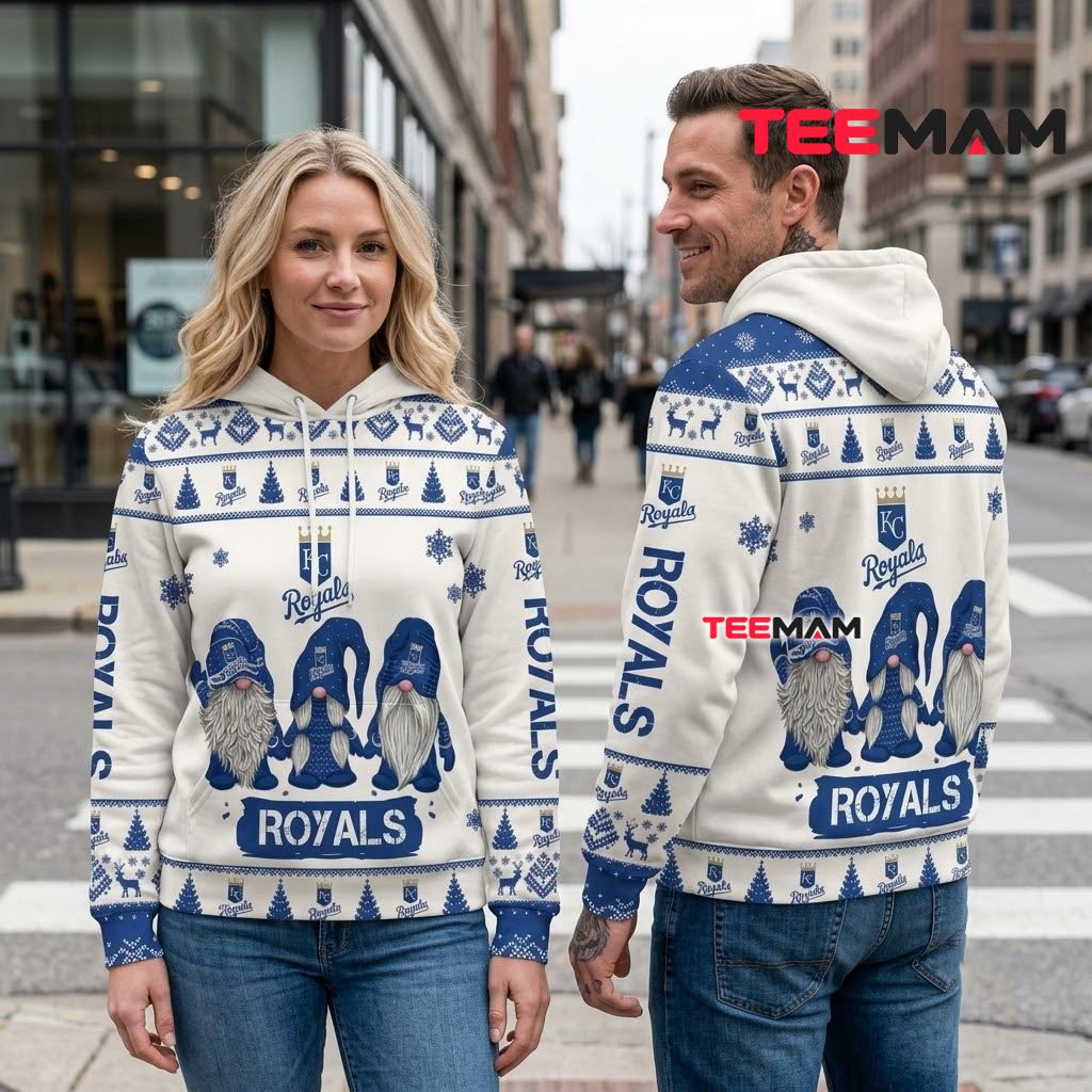 Kansas City Royals 3D Hoodie Christmas Gnomes Trio Back Kansas City Royals 3D Hoodie Christmas Gnomes Trio Back