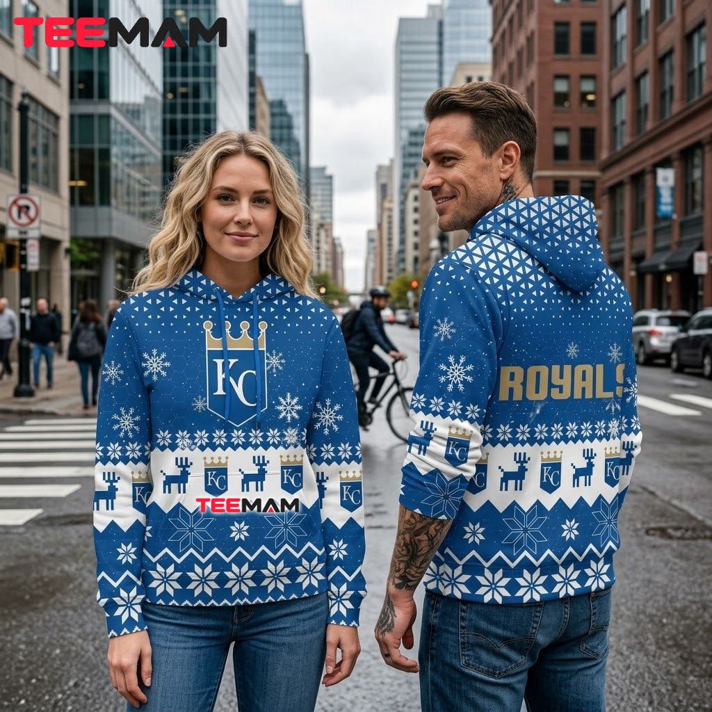 Kansas City Royals All Over Print 3D Hoodie Ugly Christmas Reindeer Snowflake Back Kansas City Royals All Over Print 3D Hoodie Ugly Christmas Reindeer Snowflake Back