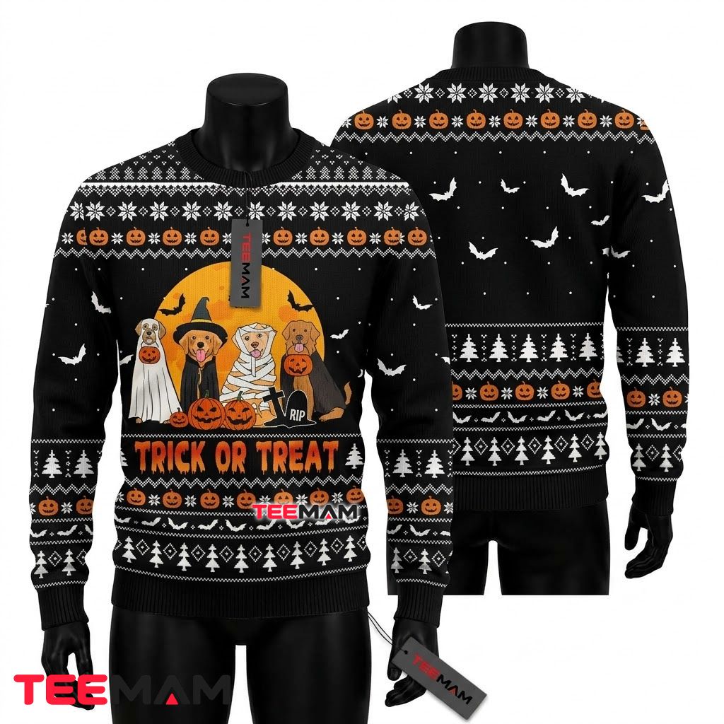 Labrador Ugly Halloween Sweater Trick Or Treat Costume Front