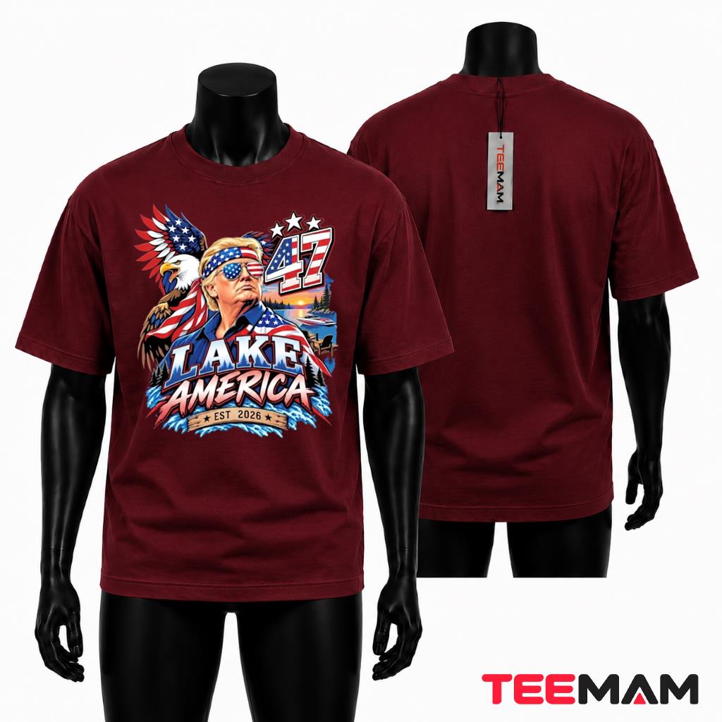 Lake America T-Shirt 47 Est 2026 Eagle Flag