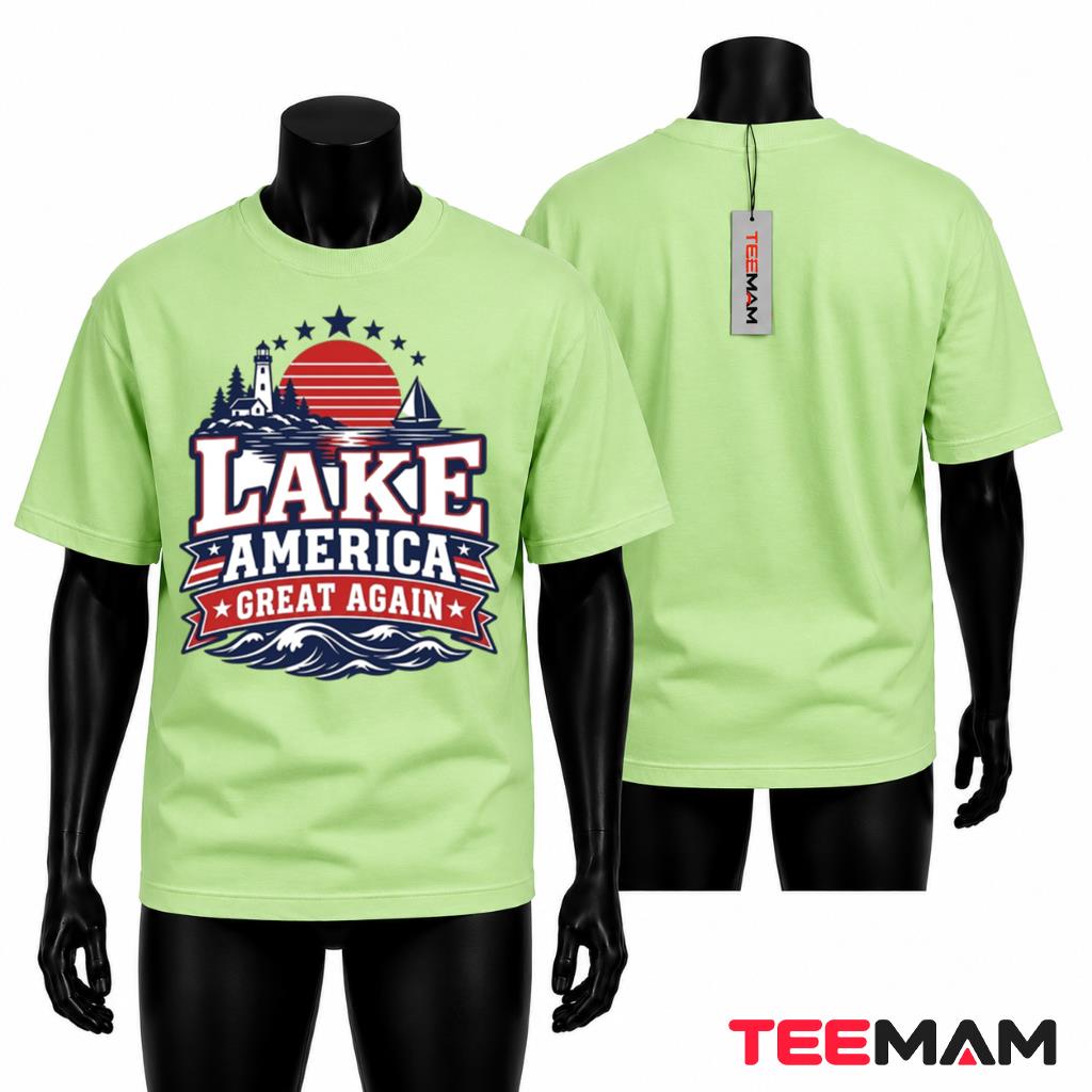 Lake America T-Shirt Great Again Lighthouse Sailboat