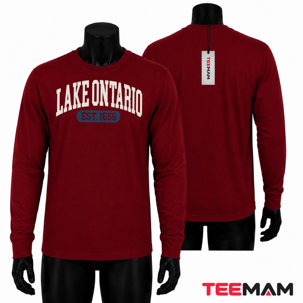 Lake Ontario Long Sleeve Est 1656 Vintage Collegiate Lake Ontario Long Sleeve Est 1656 Vintage Collegiate