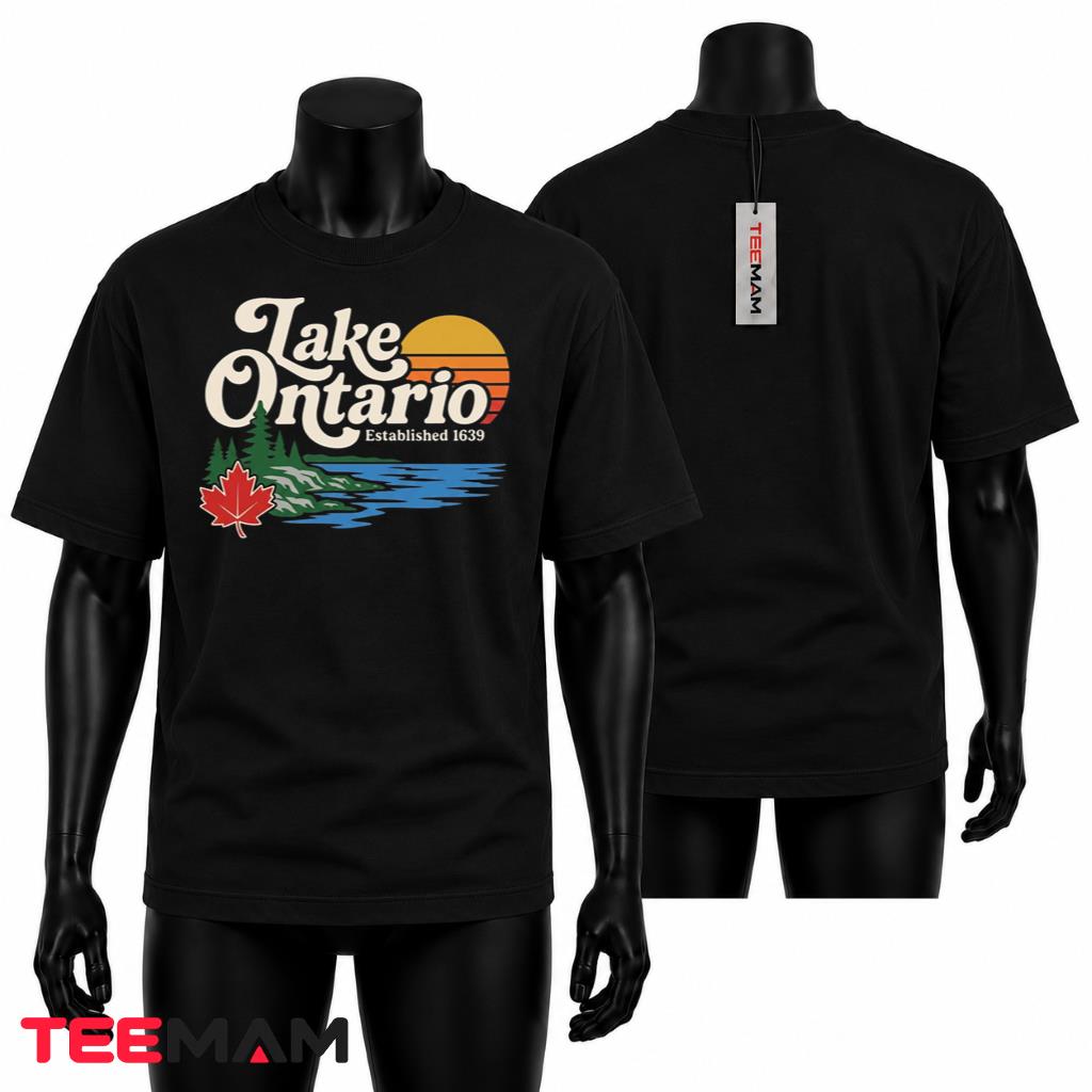 Lake Ontario T-Shirt Established 1639 Retro Sunset