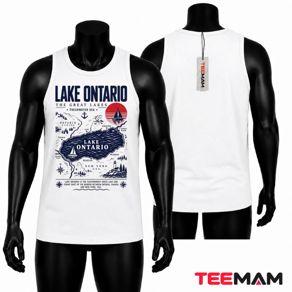 Lake Ontario Tank Top Great Lakes Map Freshwater Sea Lake Ontario Tank Top Great Lakes Map Freshwater Sea