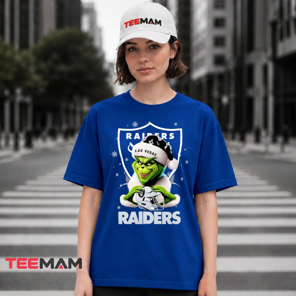 Las Vegas Raiders Grinch Christmas Helmet T-Shirt