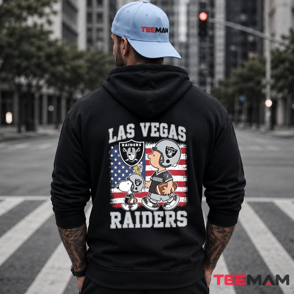 Las Vegas Raiders Snoopy American Flag Hoodie Las Vegas Raiders Snoopy American Flag Hoodie