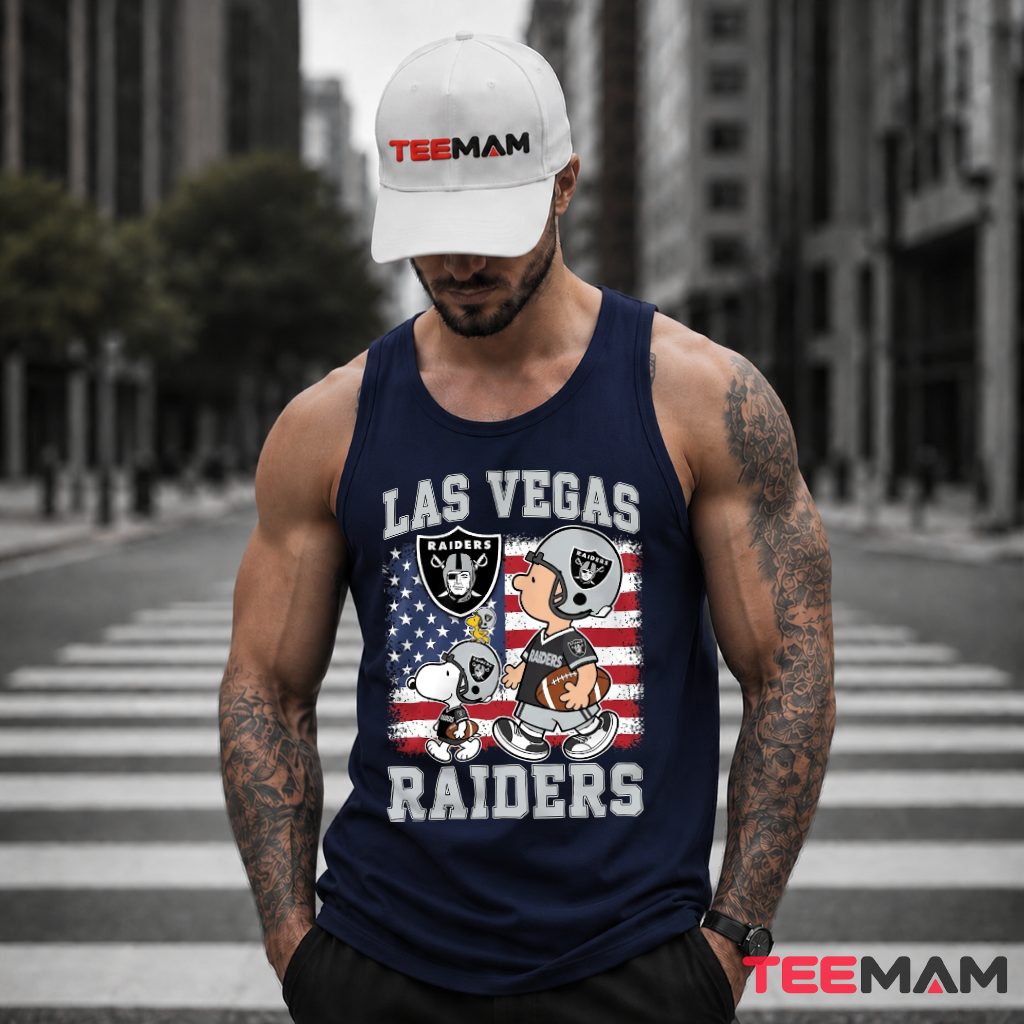 Las Vegas Raiders Snoopy American Flag Tank Top Las Vegas Raiders Snoopy American Flag Tank Top