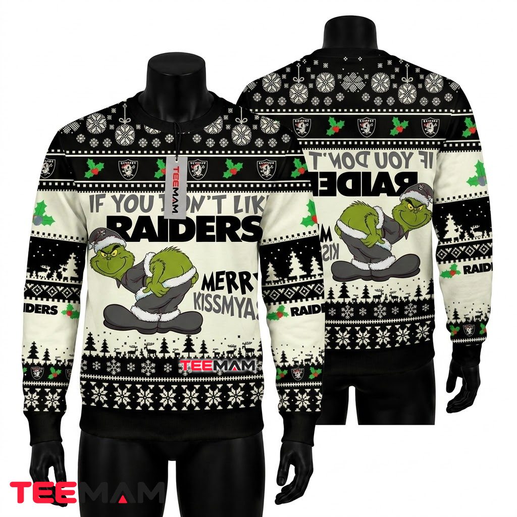 Las Vegas Raiders Ugly Christmas Sweater Ho Ho Mickey Mouse Las Vegas Raiders Ugly Christmas Sweater Ho Ho Mickey Mouse