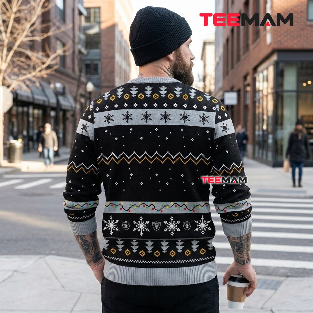 Las Vegas Raiders Ugly Christmas Sweater Ho Ho Mickey Mouse Version 3 Las Vegas Raiders Ugly Christmas Sweater Ho Ho Mickey Mouse Version 3