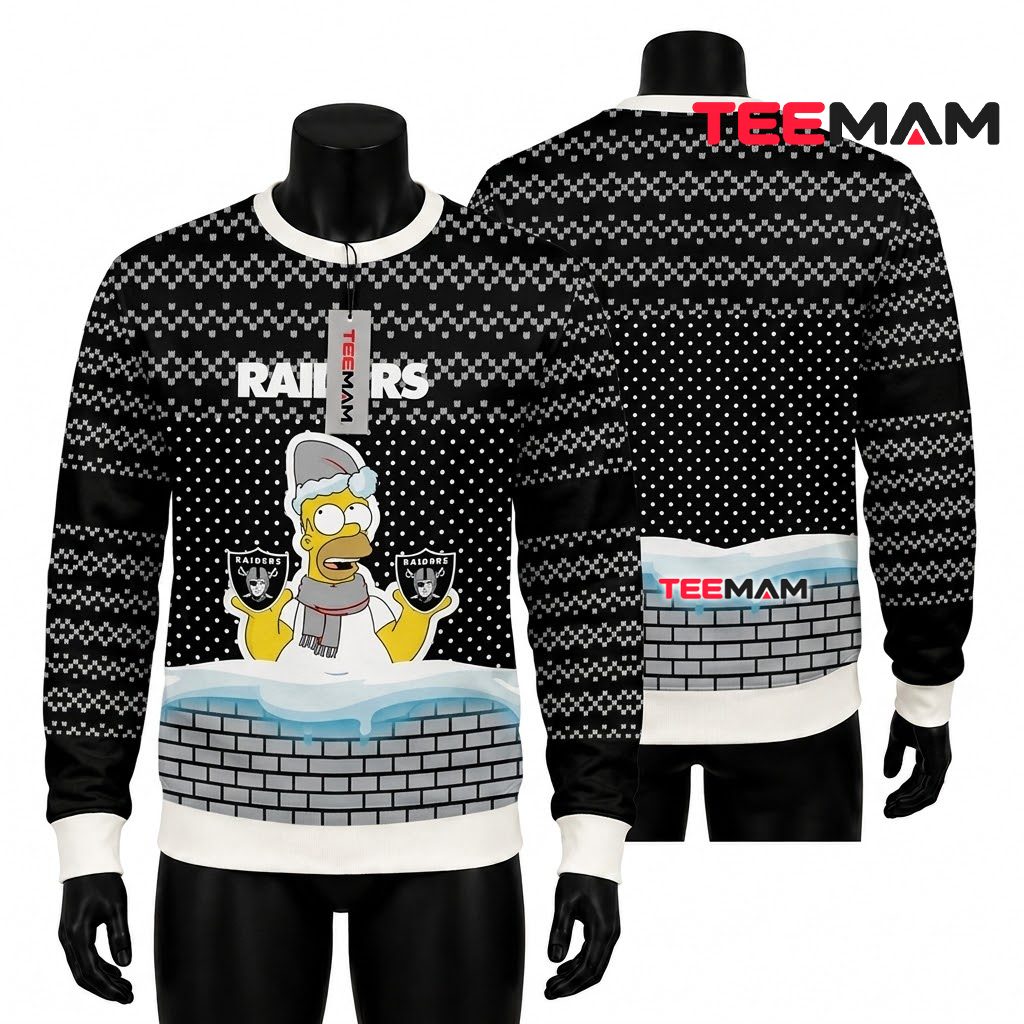 Las Vegas Raiders Ugly Christmas Sweater Ho Ho Mickey Mouse Las Vegas Raiders Ugly Christmas Sweater Ho Ho Mickey Mouse