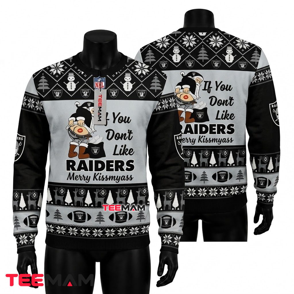 Las Vegas Raiders Ugly Christmas Sweater Jack Skellington Graveyard Las Vegas Raiders Ugly Christmas Sweater Jack Skellington Graveyard