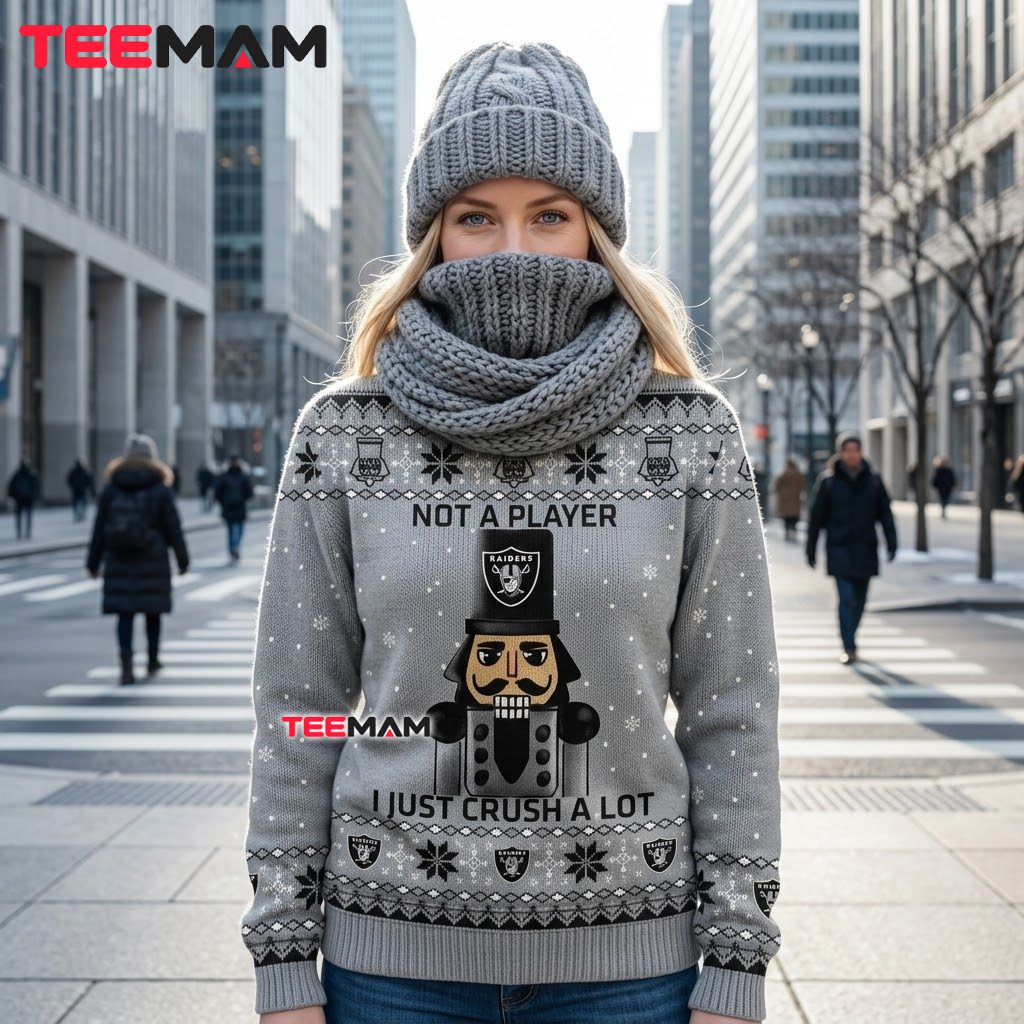 Las Vegas Raiders Ugly Christmas Sweater Nutcracker Not Player Back Las Vegas Raiders Ugly Christmas Sweater Nutcracker Not Player Back