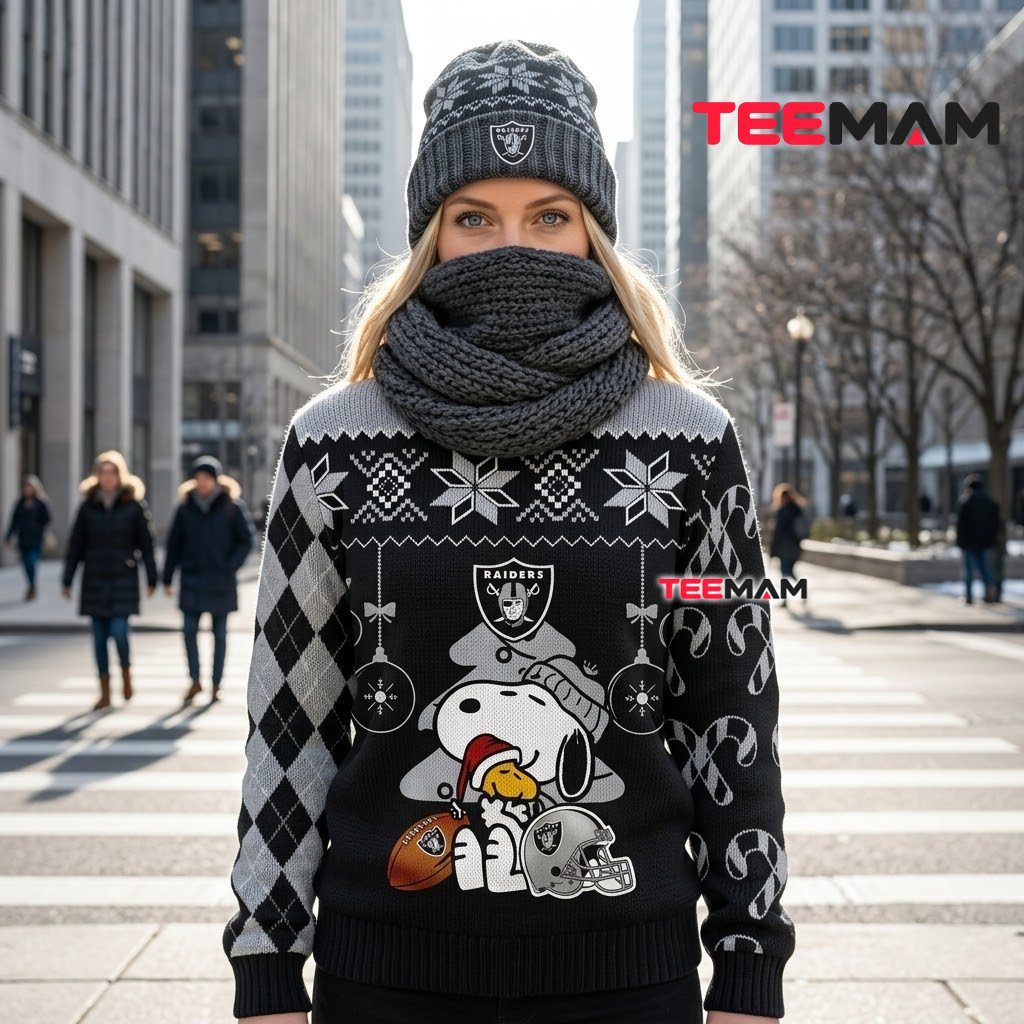 Las Vegas Raiders Ugly Christmas Sweater Snoopy Woodstock Helmet Back Las Vegas Raiders Ugly Christmas Sweater Snoopy Woodstock Helmet Back
