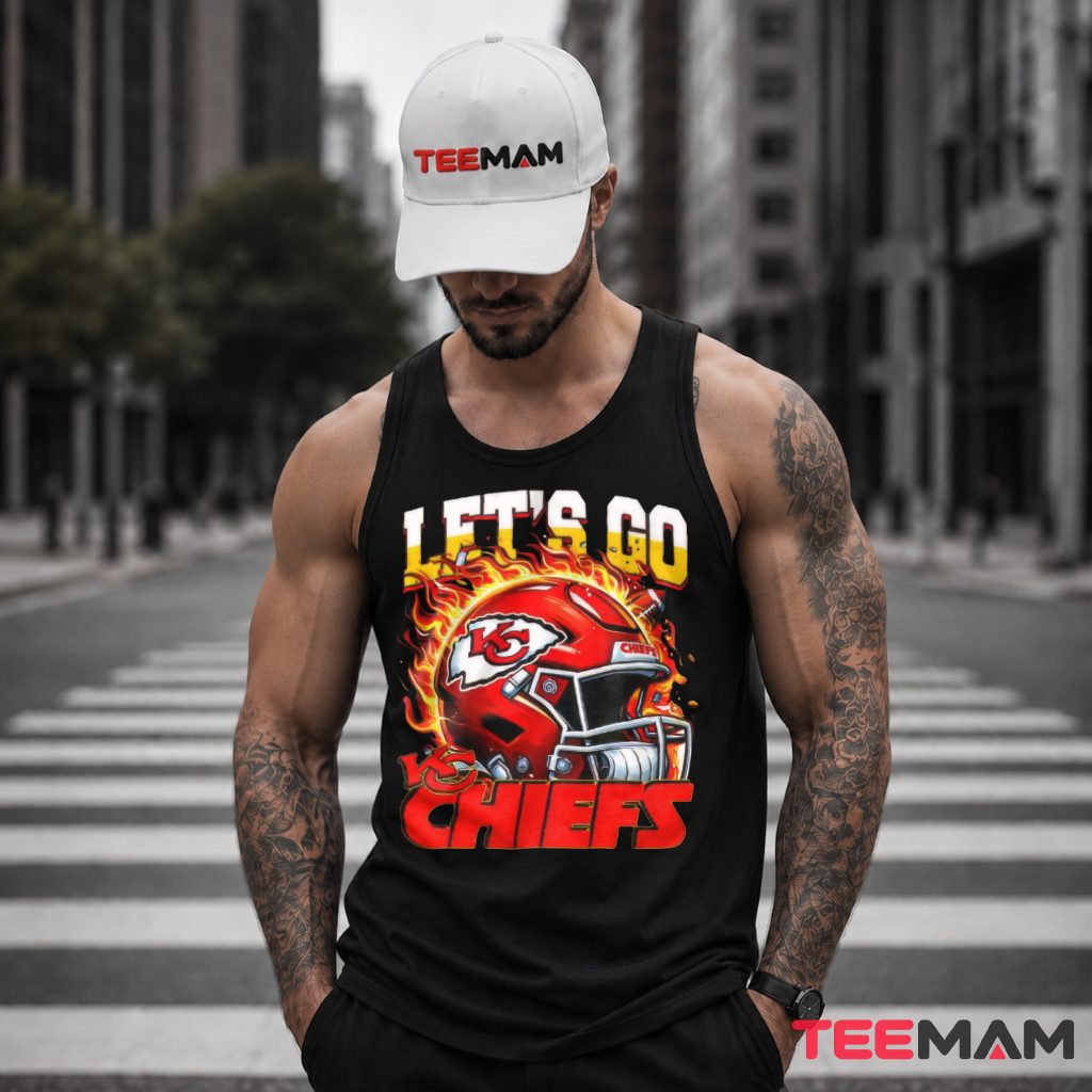 Lets Go Kansas City Chiefs Flame Helmet Tank Top Lets Go Kansas City Chiefs Flame Helmet Tank Top