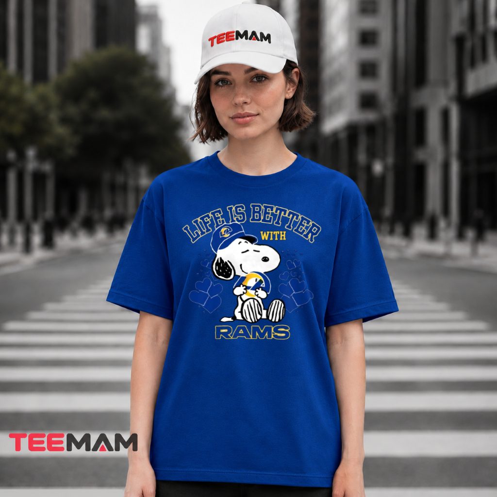 Life Is Better With Los Angeles Rams Snoopy T-Shirt