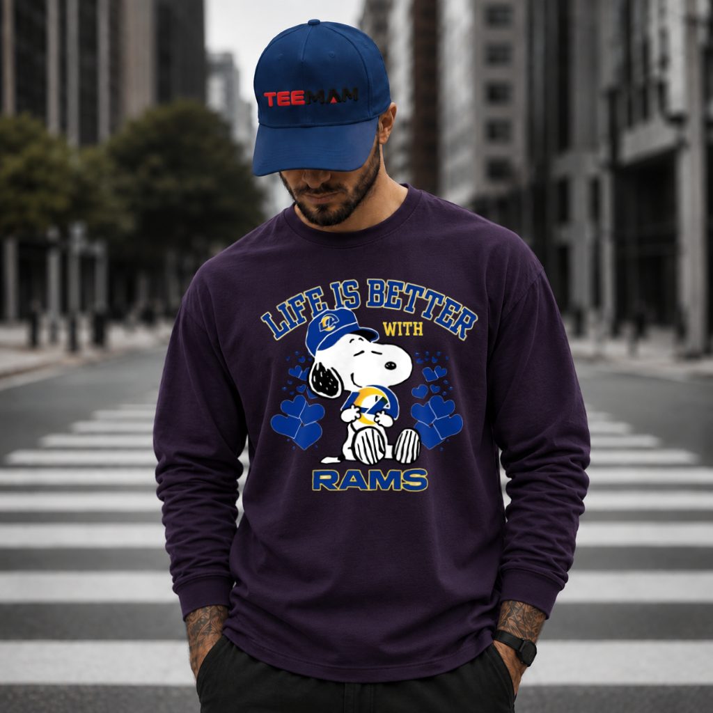 Life Is Better With Los Angeles Rams Snoopy Long Sleeve Life Is Better With Los Angeles Rams Snoopy Long Sleeve