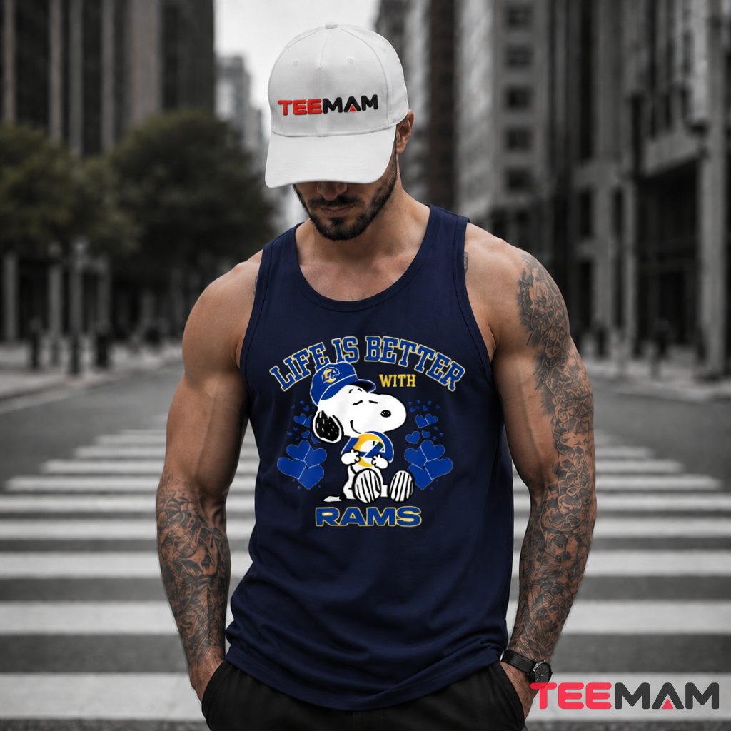 Life Is Better With Los Angeles Rams Snoopy Tank Top Life Is Better With Los Angeles Rams Snoopy Tank Top