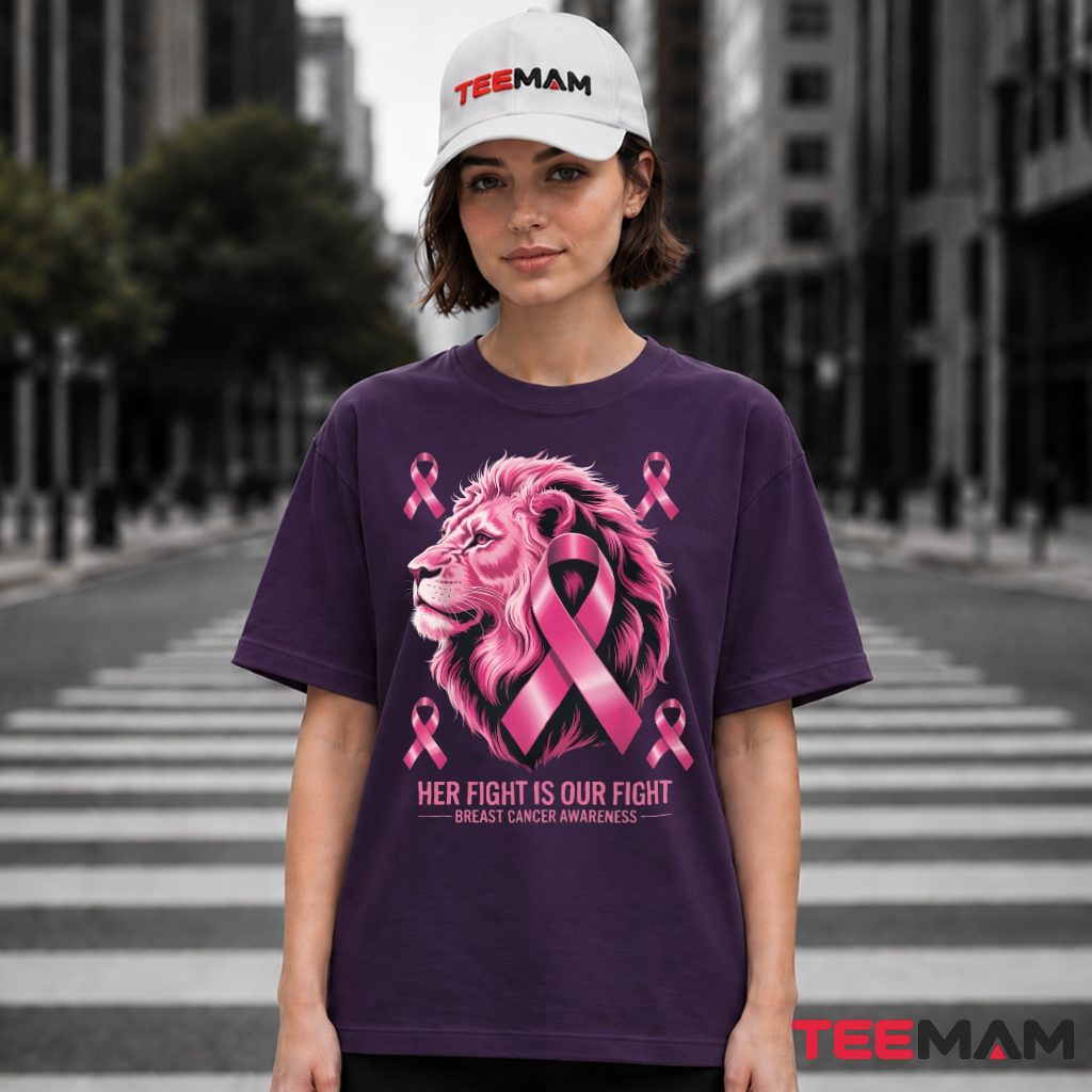 Lion Mane Pink Ribbon Fight Together T-Shirt