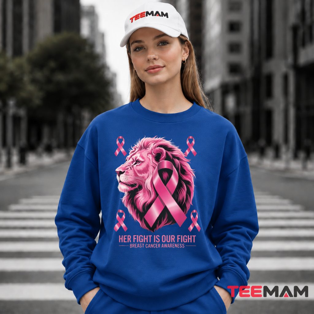 Lion Mane Pink Ribbon Fight Together Long Sleeve Lion Mane Pink Ribbon Fight Together Long Sleeve