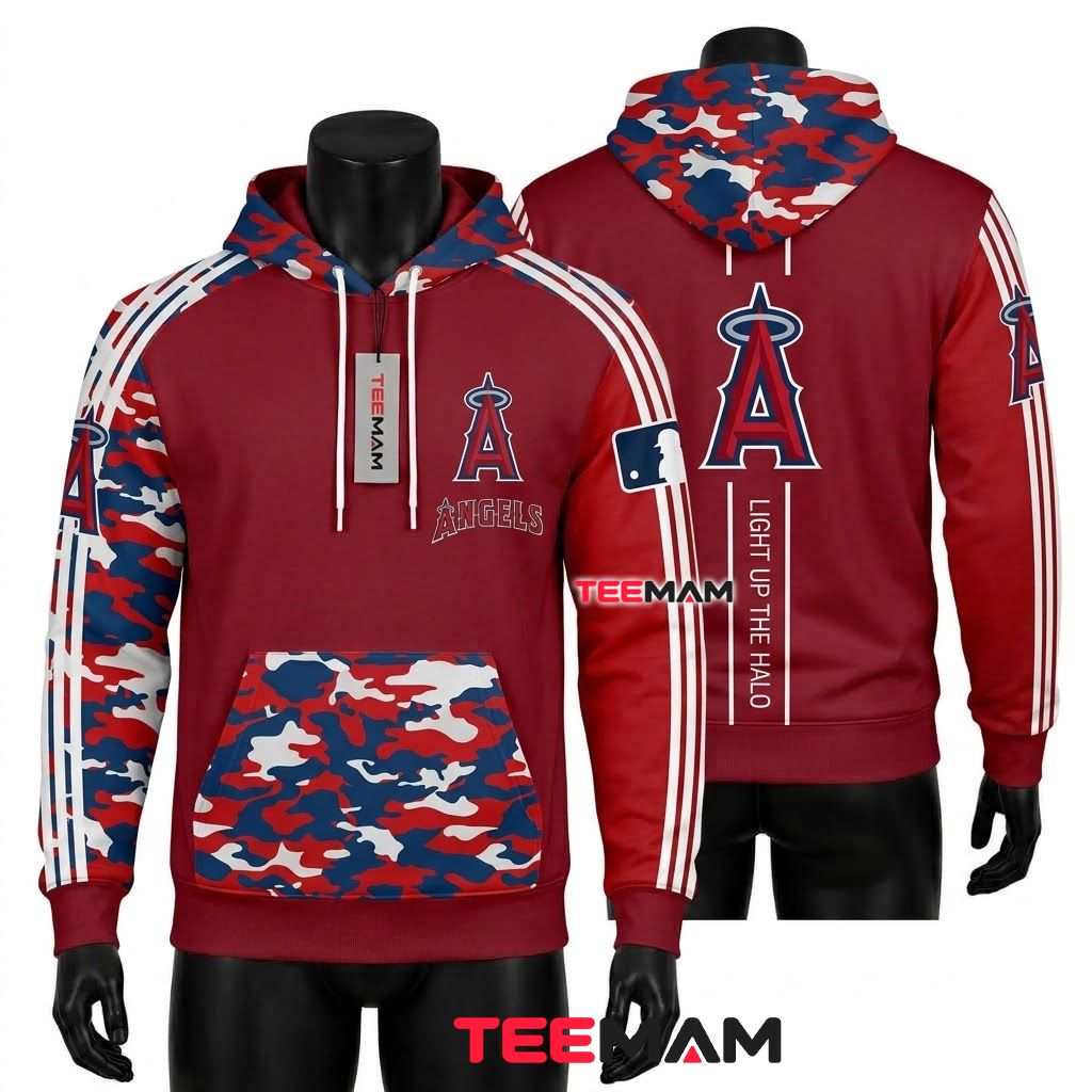Los Angeles Angels 3D Hoodie Camo Sleeve Front