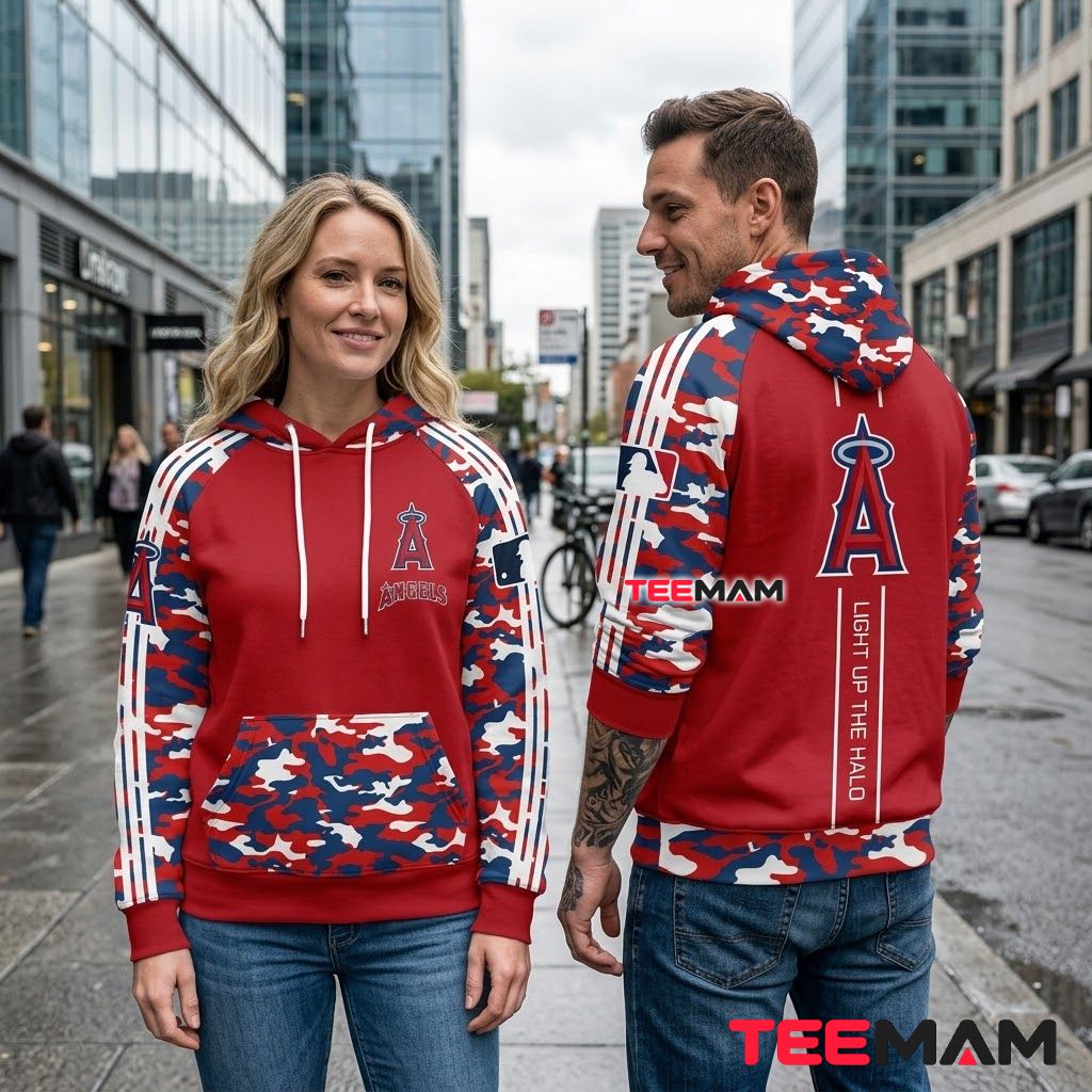 Los Angeles Angels 3D Hoodie Camo Sleeve Back Los Angeles Angels 3D Hoodie Camo Sleeve Back