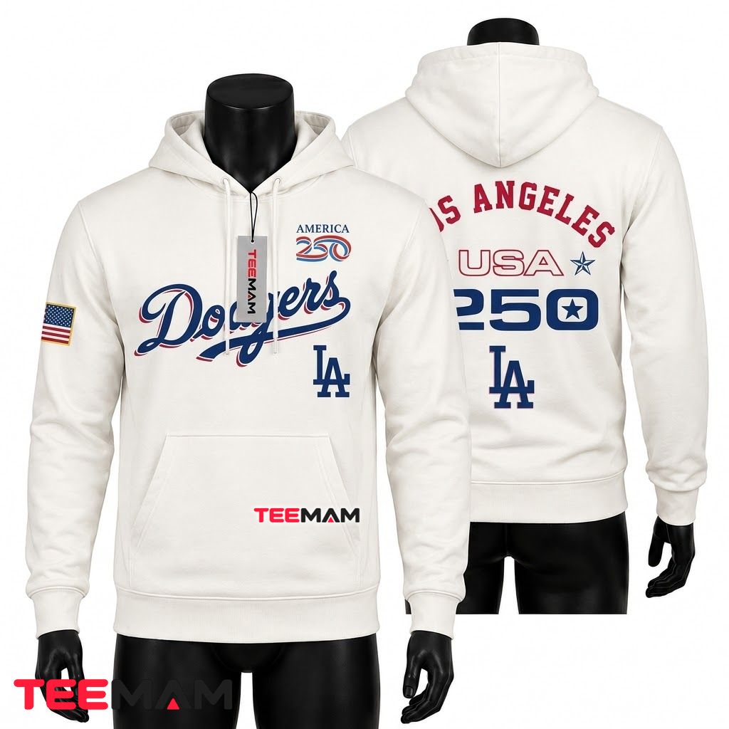 Los Angeles Dodgers 3D Hoodie America Front