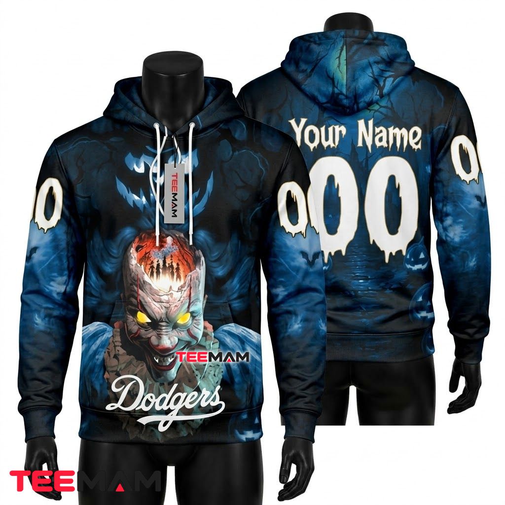 Los Angeles Dodgers 3D Hoodie Halloween Custom Front