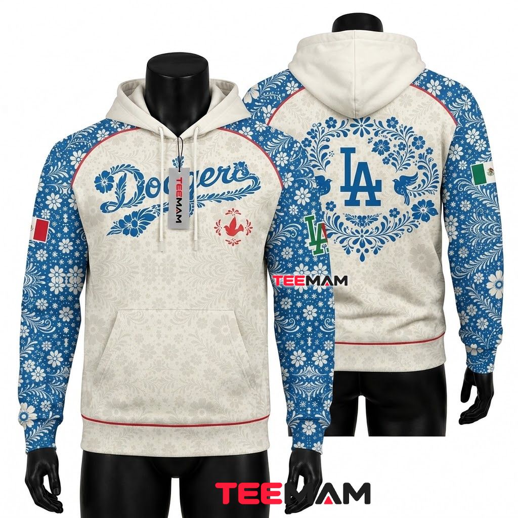 Los Angeles Dodgers 3D Hoodie Mexican Heritage Front