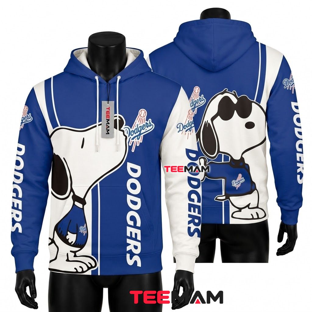 Los Angeles Dodgers 3D Hoodie Snoopy Cool Front
