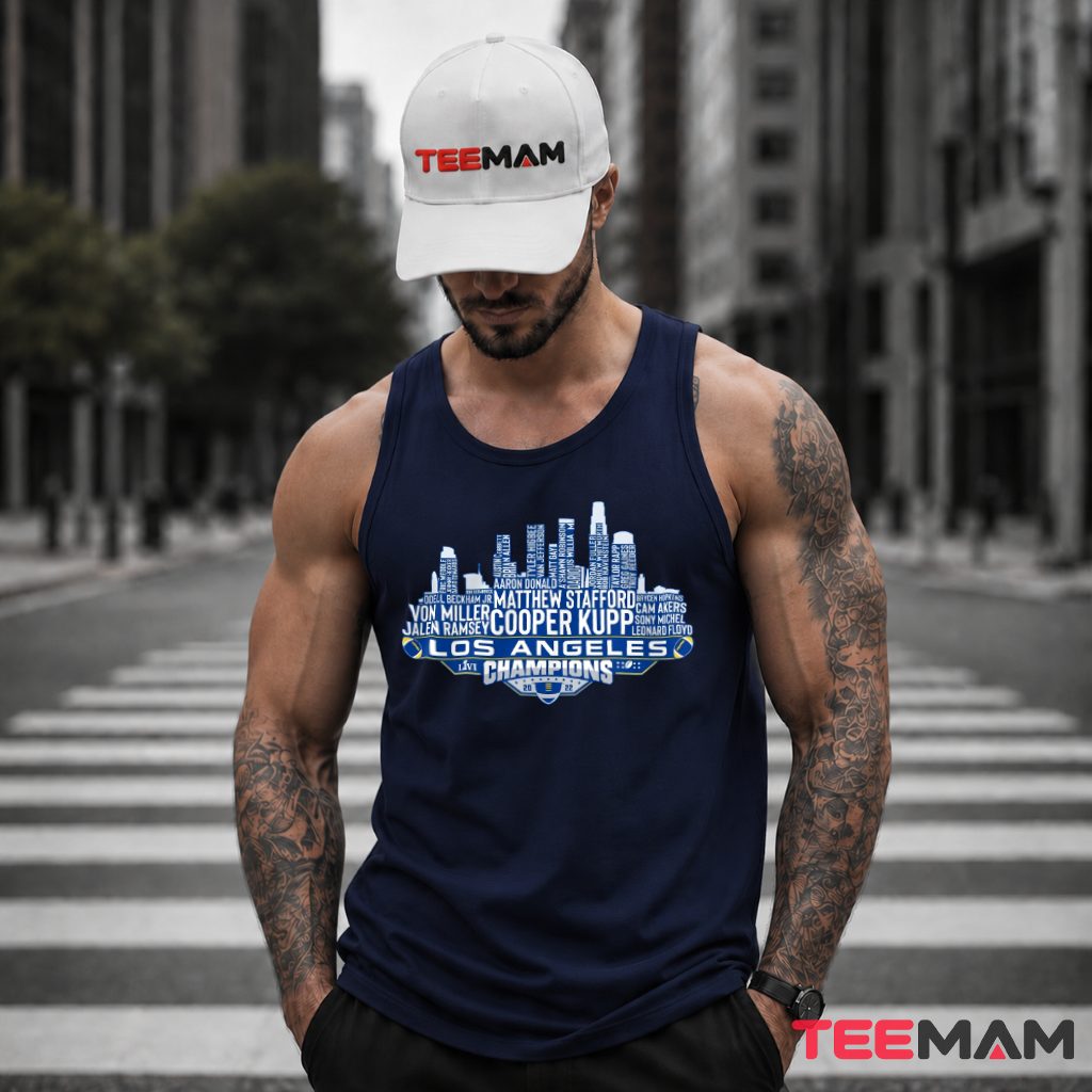 Los Angeles Rams Champions Roster Skyline Tank Top Los Angeles Rams Champions Roster Skyline Tank Top