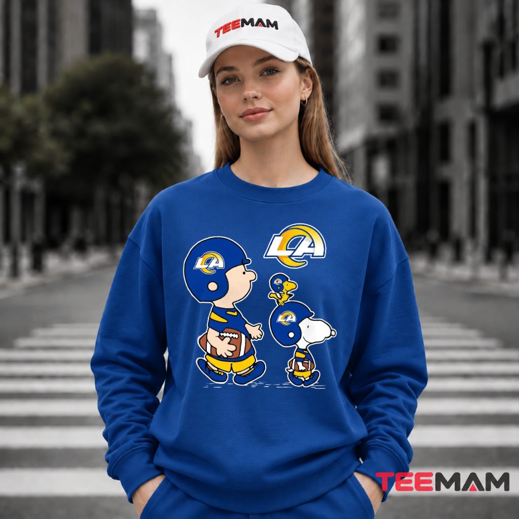 Los Angeles Rams Charlie Brown Snoopy Woodstock Long Sleeve Los Angeles Rams Charlie Brown Snoopy Woodstock Long Sleeve