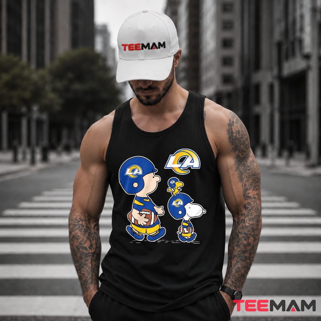 Los Angeles Rams Charlie Brown Snoopy Woodstock Tank Top Los Angeles Rams Charlie Brown Snoopy Woodstock Tank Top