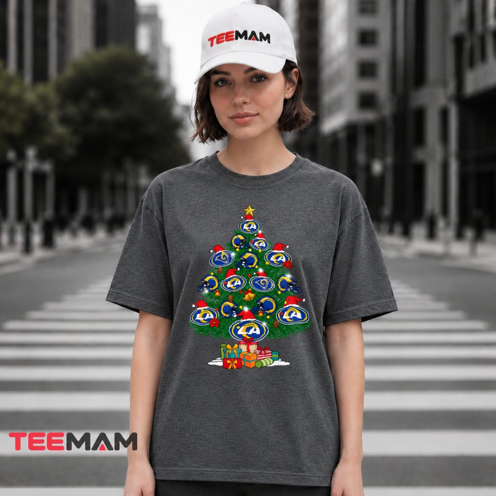 Los Angeles Rams Christmas Tree Ornaments Helmet T-Shirt