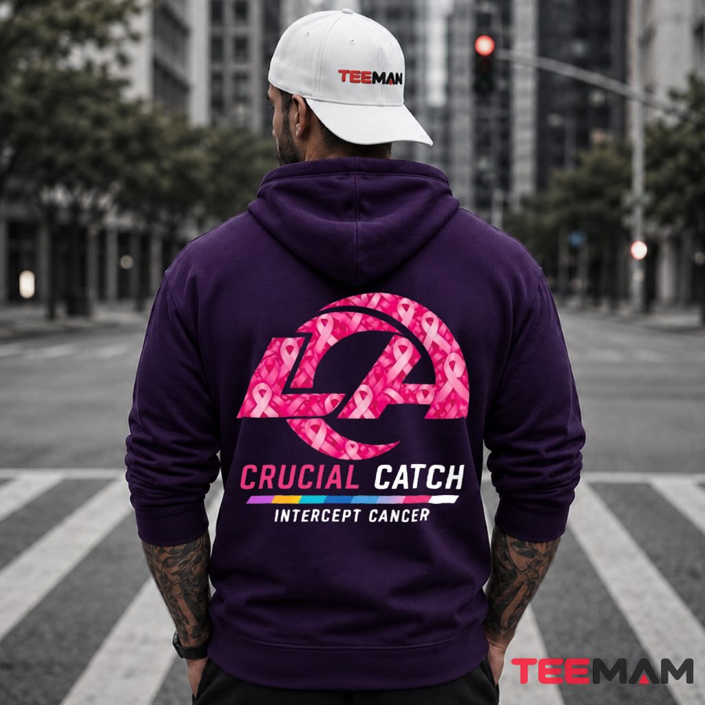 Los Angeles Rams Crucial Catch Cancer Awareness Hoodie Los Angeles Rams Crucial Catch Cancer Awareness Hoodie