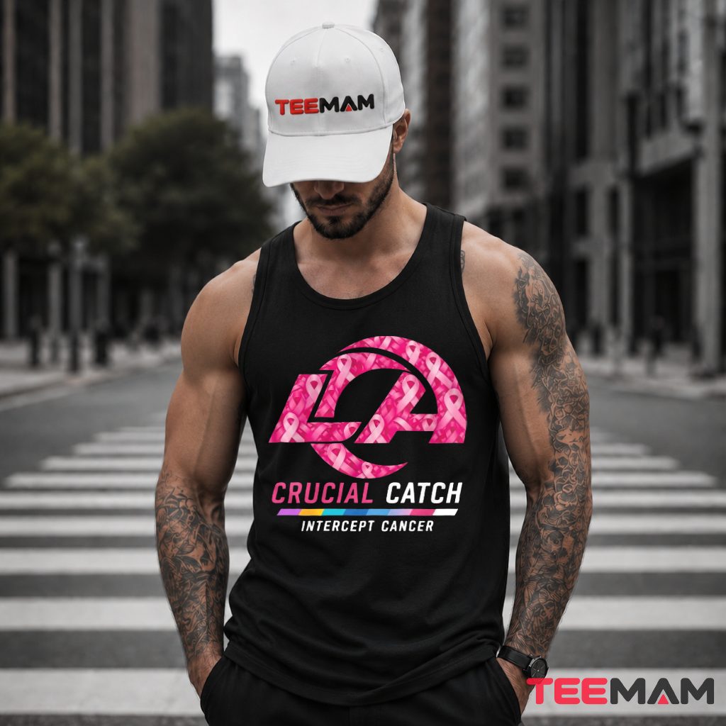 Los Angeles Rams Crucial Catch Cancer Awareness Tank Top Los Angeles Rams Crucial Catch Cancer Awareness Tank Top