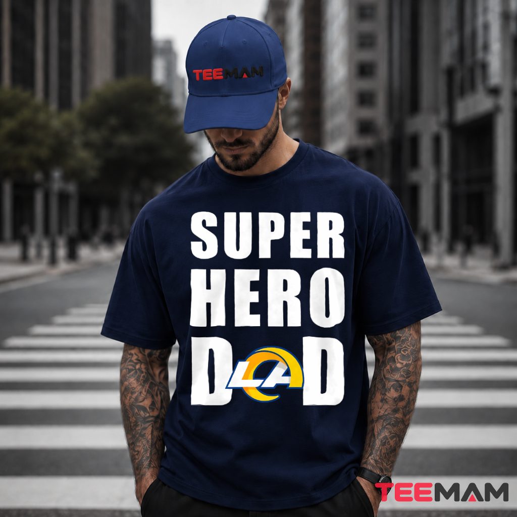 Los Angeles Rams Dad Superhero Fan T-Shirt