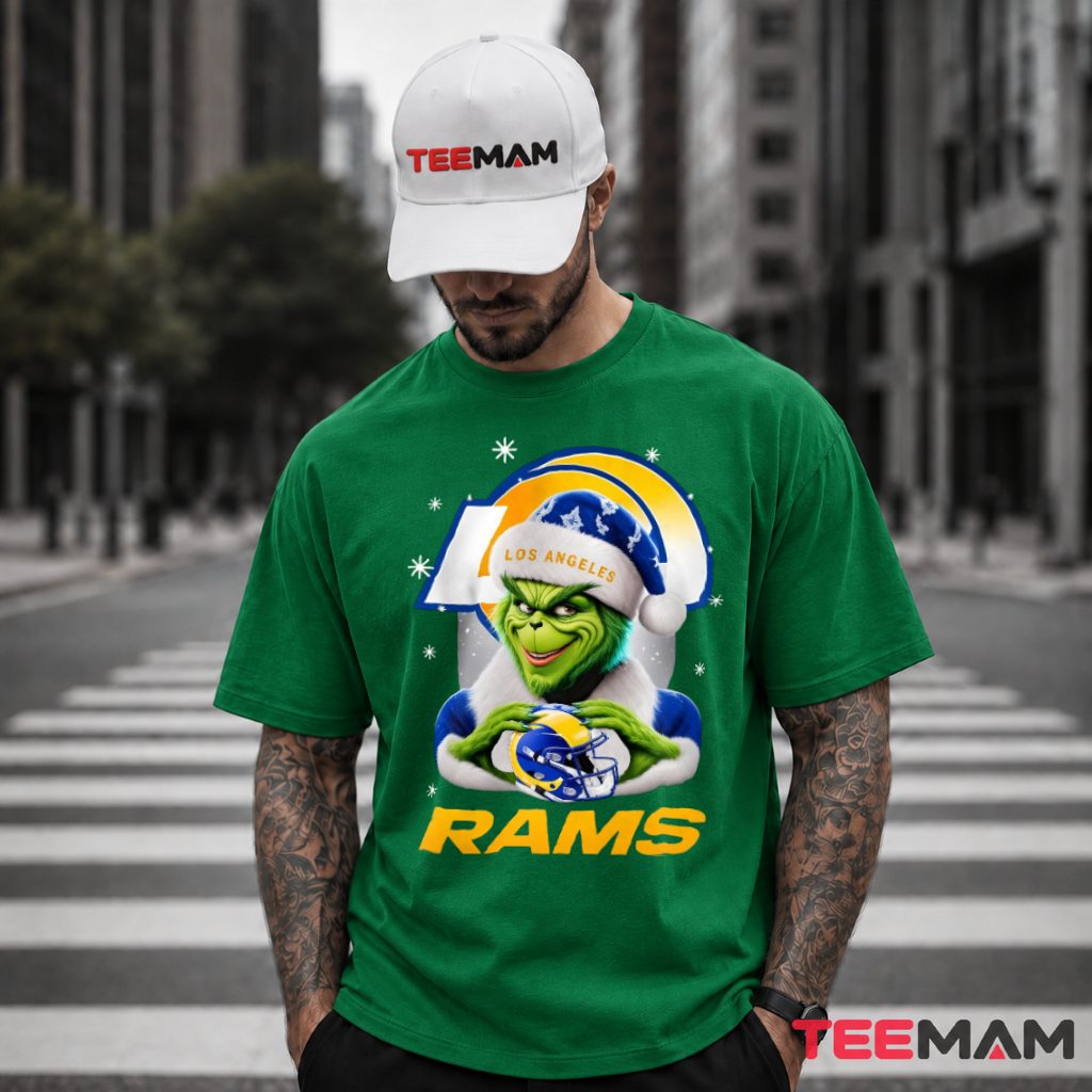 Los Angeles Rams Grinch Snow Globe Winter T-Shirt
