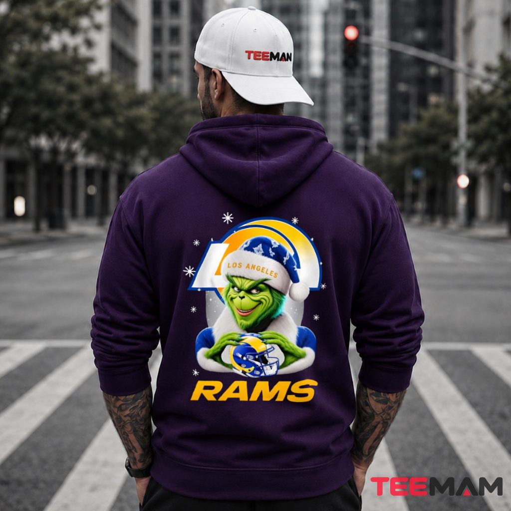 Los Angeles Rams Grinch Snow Globe Winter Hoodie Los Angeles Rams Grinch Snow Globe Winter Hoodie