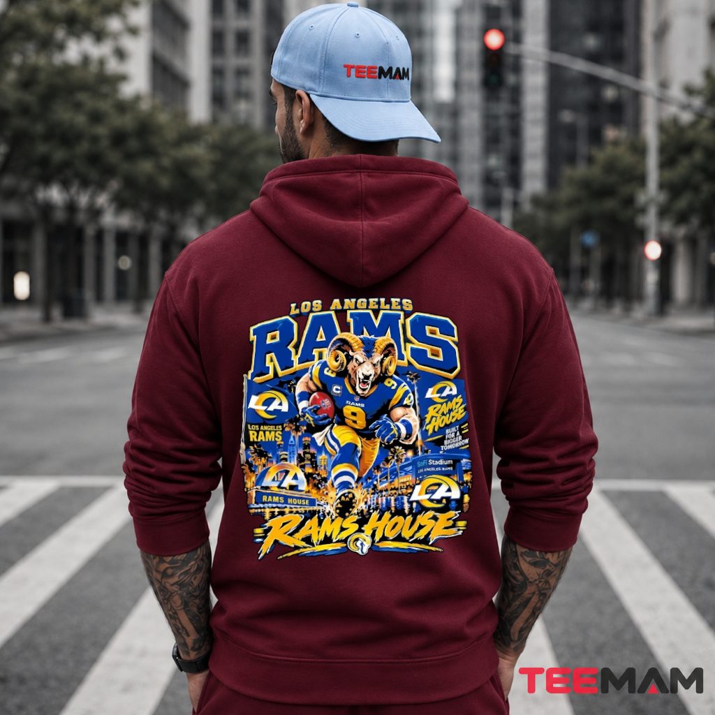 Los Angeles Rams Mascot City Skyline Night Hoodie Los Angeles Rams Mascot City Skyline Night Hoodie