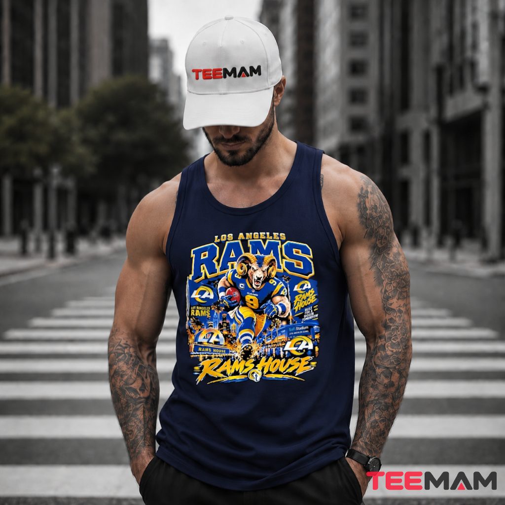 Los Angeles Rams Mascot City Skyline Night Tank Top Los Angeles Rams Mascot City Skyline Night Tank Top