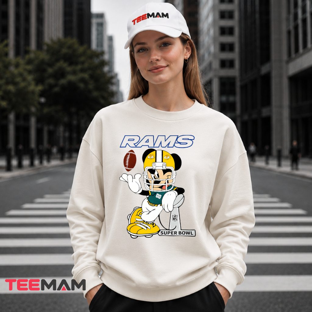Los Angeles Rams Mickey Mouse Super Bowl Long Sleeve Los Angeles Rams Mickey Mouse Super Bowl Long Sleeve