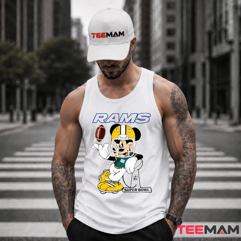 Los Angeles Rams Mickey Mouse Super Bowl Tank Top Los Angeles Rams Mickey Mouse Super Bowl Tank Top