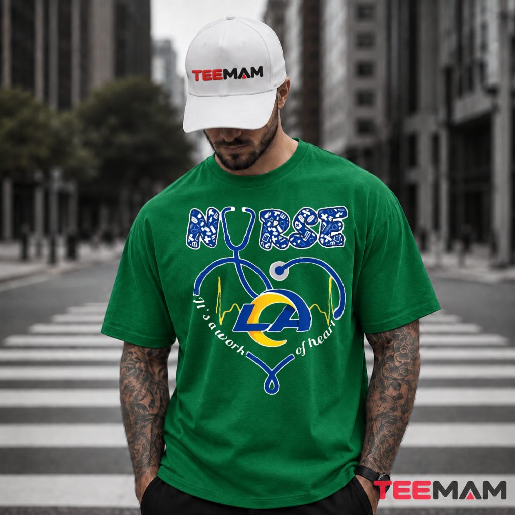 Los Angeles Rams Nurse Heart Stethoscope T-Shirt