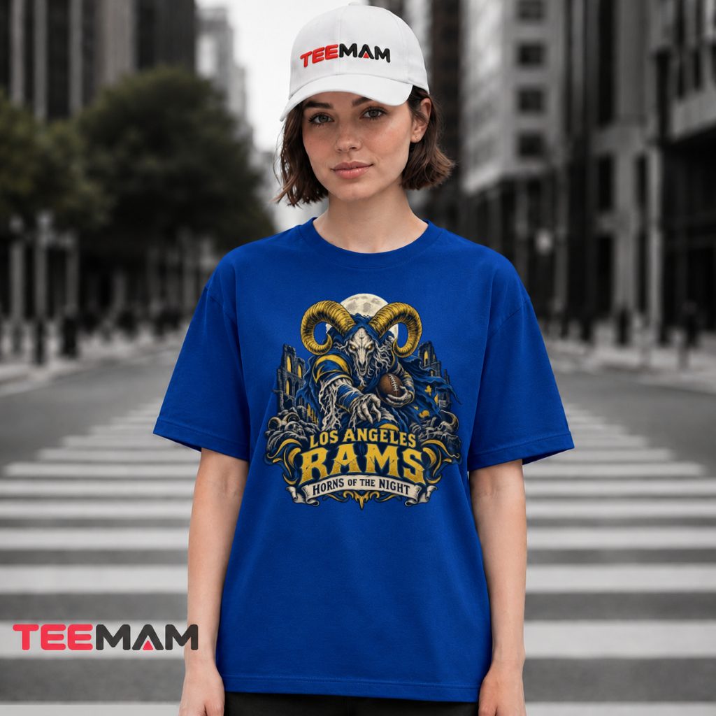 Los Angeles Rams Skull Ram Gothic Moon T-Shirt