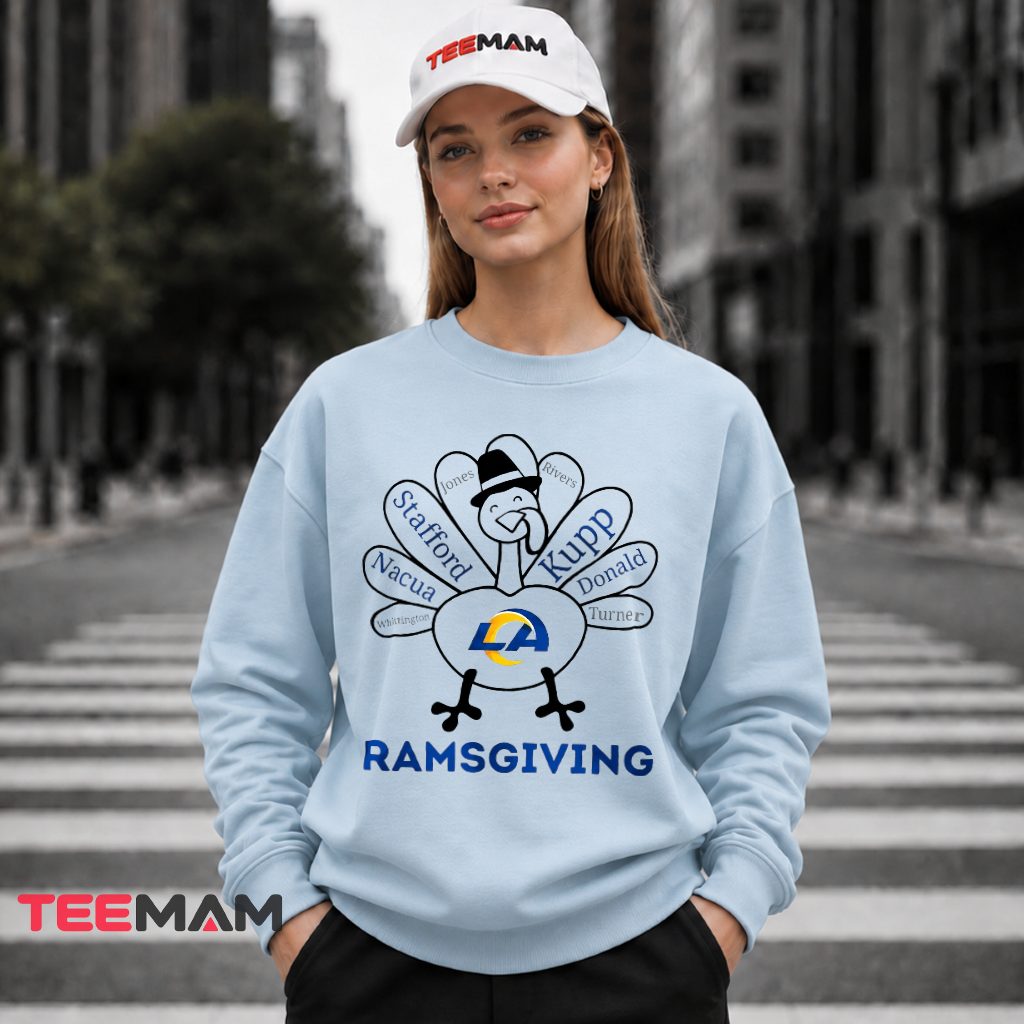 Los Angeles Rams Turkey Thanksgiving Player Names Long Sleeve Los Angeles Rams Turkey Thanksgiving Player Names Long Sleeve